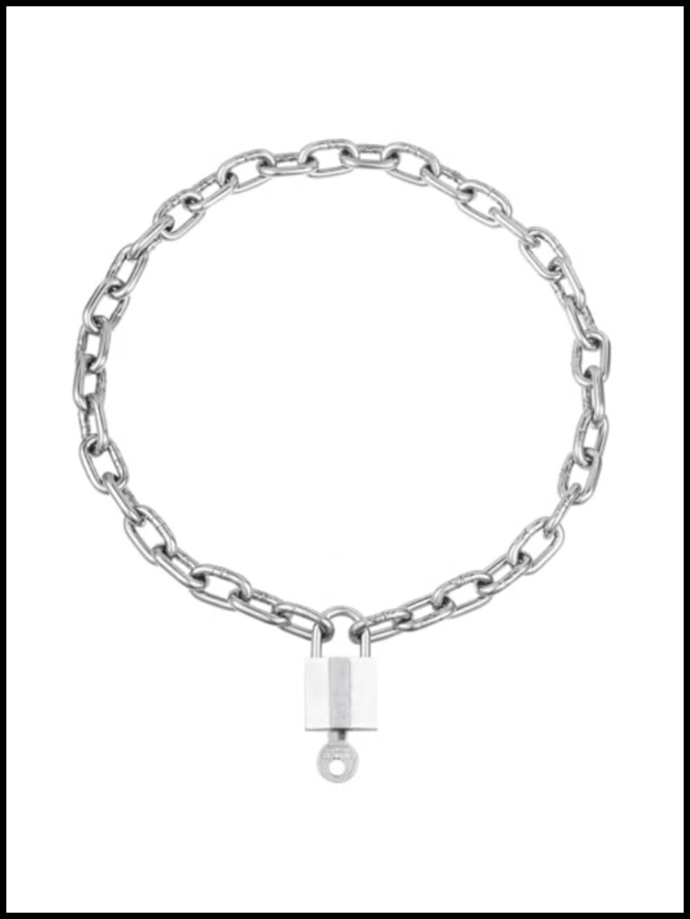 Stainless Steel Padlock Choker Necklace Punk Gothic Lock Chain Men Jewelry